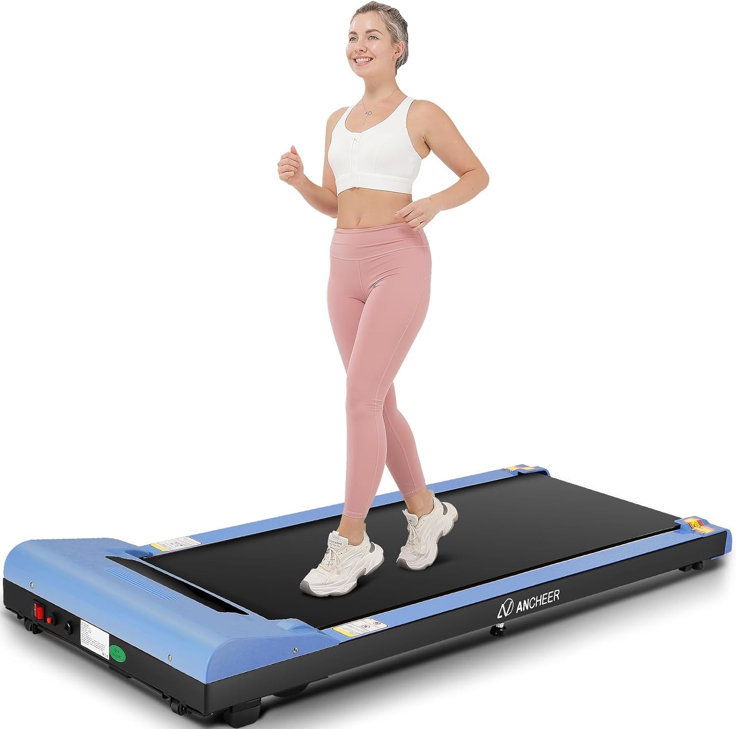 Walking Pad 2.5HP under Desk Treadmill 300Lbs Weight Capacity with Remote Control, Compact Electric Treadmill for Home/Gym/Office with LED Screen, Ultra-Quiet/Installation-Free